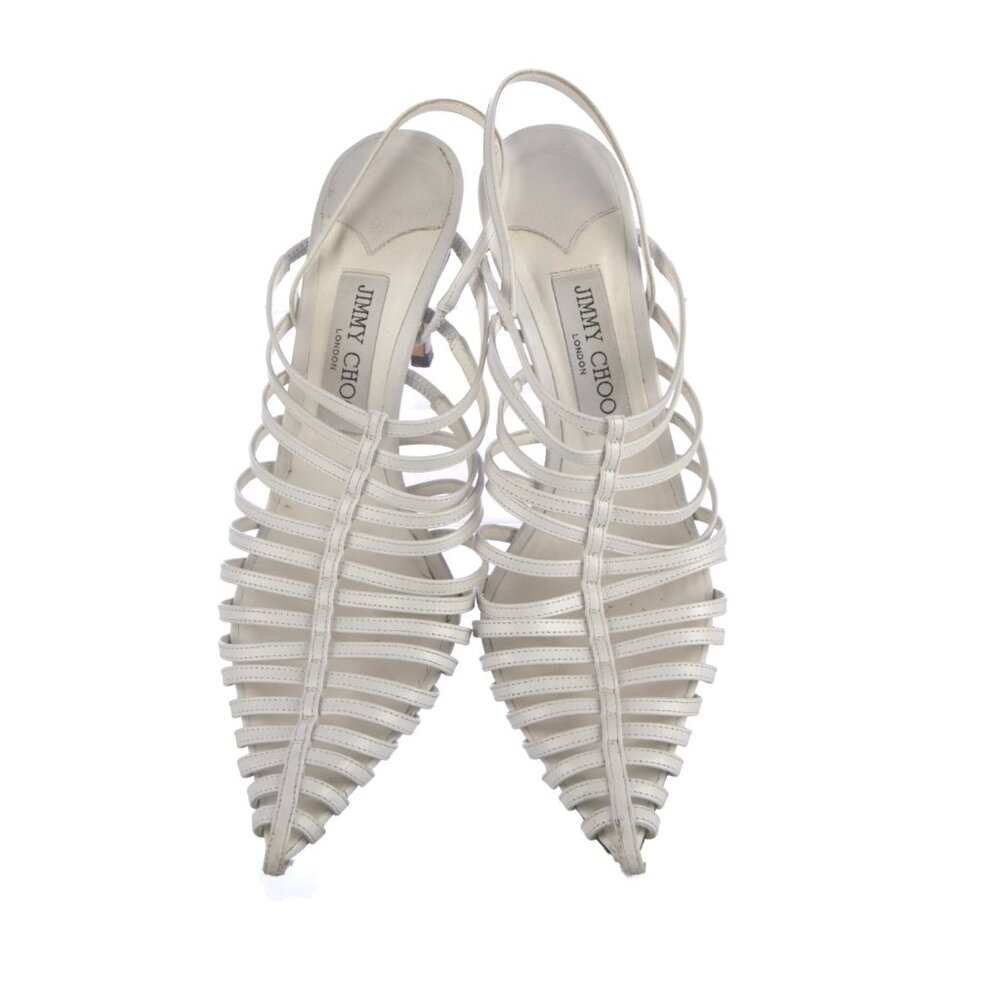 Jimmy Choo Leather Cutout Accent Slingback Sandals